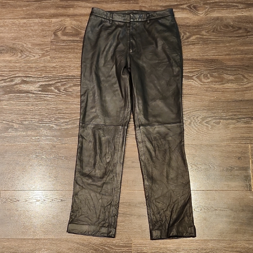 ❤️ NINE WEST 90s VINTAGE LEATHER SLIM LEG PANTS, 4 (27)
